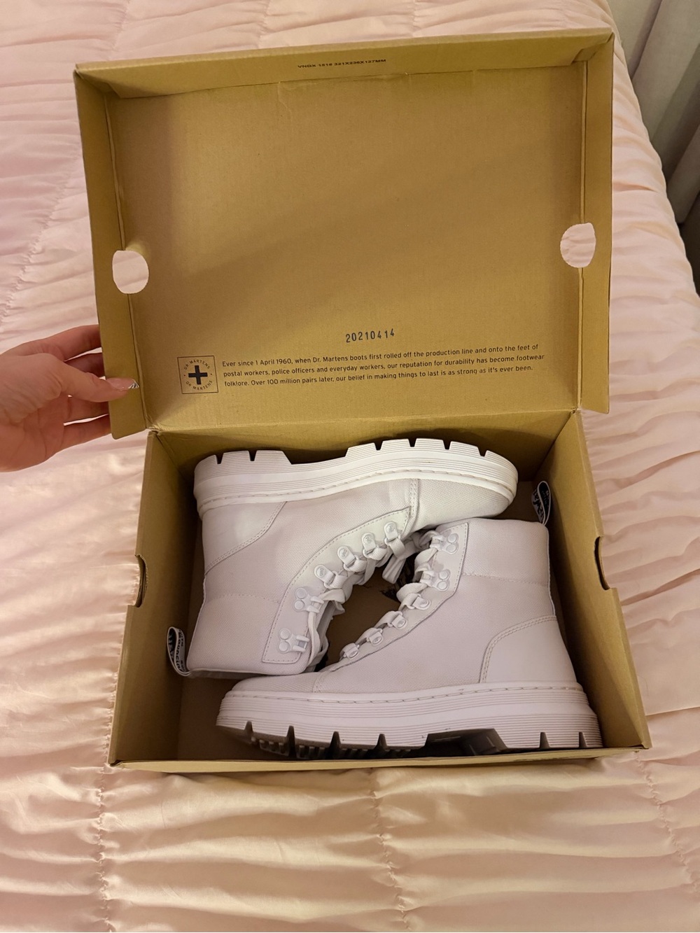 Dr. Martens White Lace-Up Combat Boots